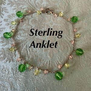 🌷 Sterling Silver Crystal Anklet